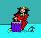 Dibujo Mujer tocando el bongó pintado por madonna 