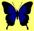 Dibujo Mariposa con alas negras pintado por saraduna