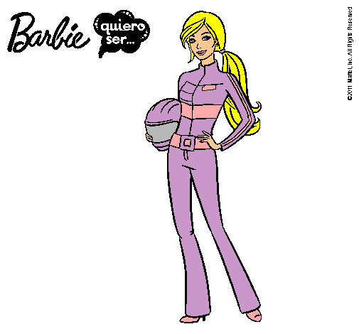 Dibujo Barbie piloto de motos pintado por jadilla