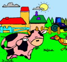 Dibujo Vaca en la granja pintado por chandi