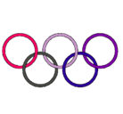 Dibujo Anillas de los juegos olimpícos pintado por olimpikadas