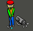 Dibujo Jugador de golf II pintado por retron