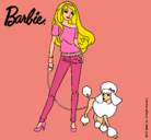 Dibujo Barbie con look moderno pintado por Ester