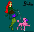 Dibujo Barbie paseando a su mascota pintado por miprincesa