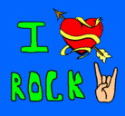 Dibujo I love rock pintado por lokito