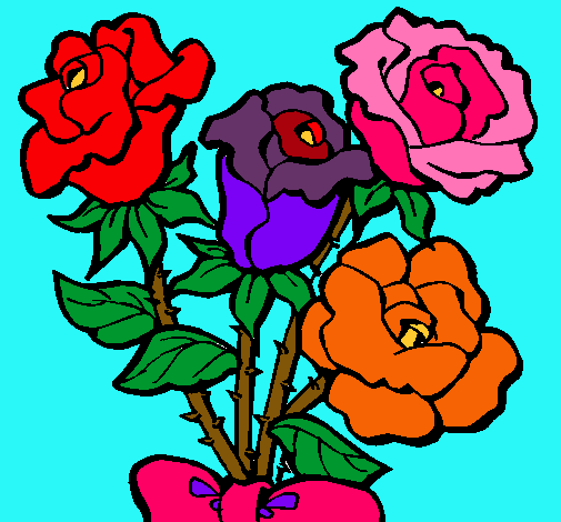 Dibujo Ramo de rosas pintado por andrea2323