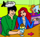 Dibujo Barbie y su amigo en la heladería pintado por DulceyPoncho
