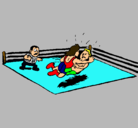Dibujo Lucha en el ring pintado por calos