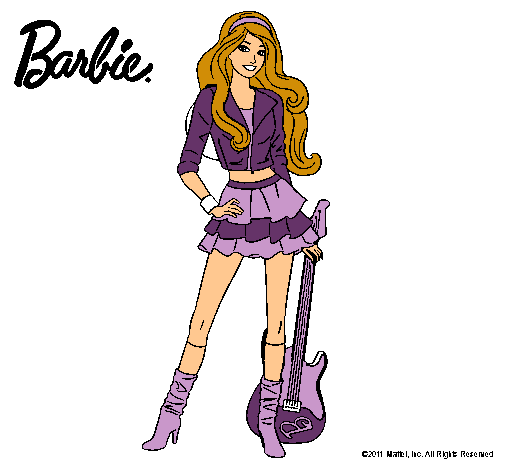Dibujo Barbie rockera pintado por jadilla