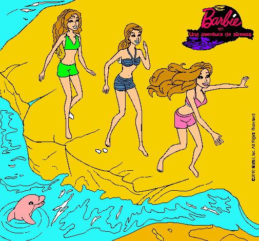 Barbie y sus amigas en la playa