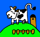 Dibujo Vaca feliz pintado por retron