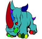 Dibujo Rinoceronte II pintado por TORO