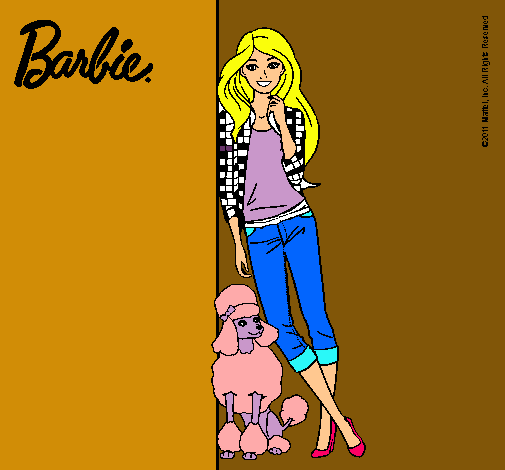 Barbie con cazadora de cuadros