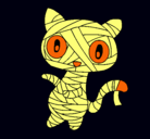 Dibujo Gato garabato momia pintado por panchito