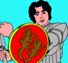 Dibujo Caballero con escudo de león pintado por franchulino