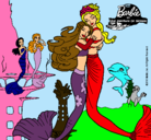 Dibujo Barbie sirena y la reina sirena pintado por guandilaa