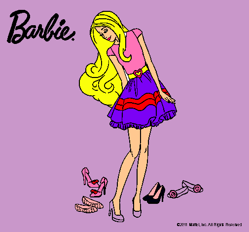 Barbie y su colección de zapatos