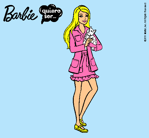 Barbie con un gatito