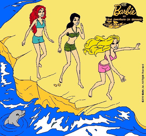 Barbie y sus amigas en la playa