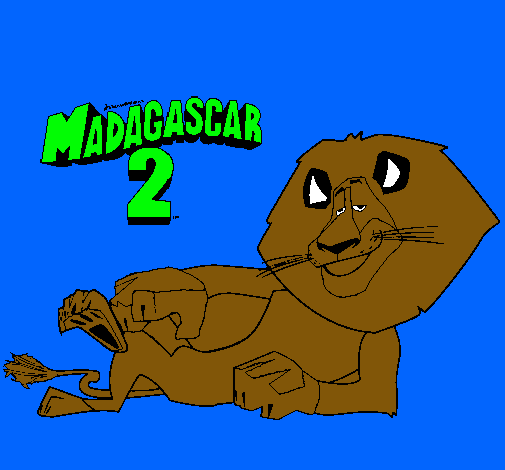 Dibujo Madagascar 2 Alex pintado por leocapo