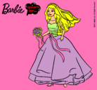 Dibujo Barbie vestida de novia pintado por Leah