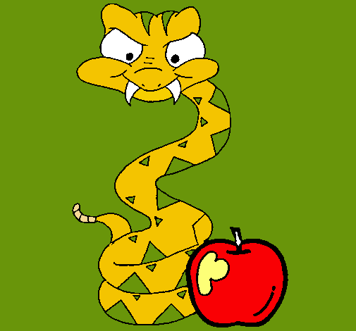 Dibujo Serpiente y manzana pintado por 348ALEX