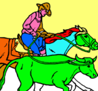Dibujo Vaquero y vaca pintado por axel26012006