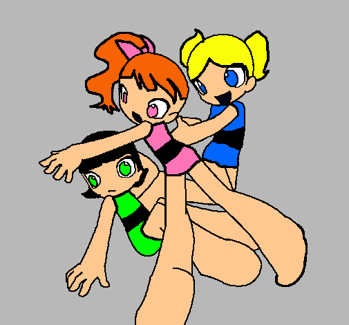 Dibujo 3 chicas pintado por Natica 