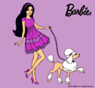 Dibujo Barbie paseando a su mascota pintado por Ester