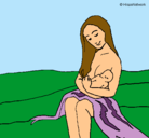 Dibujo Madre con su bebe pintado por daryna