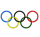 Dibujo Anillas de los juegos olimpícos pintado por OLIMPICOS
