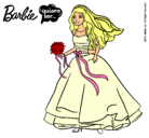 Dibujo Barbie vestida de novia pintado por carlota10