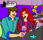 Dibujo Barbie y su amigo en la heladería pintado por yazhia