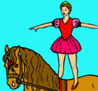 Dibujo Trapecista encima de caballo pintado por florina
