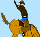 Dibujo Vaquero en caballo pintado por josele