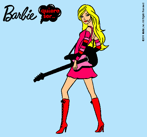 Dibujo Barbie la rockera pintado por sabinadele