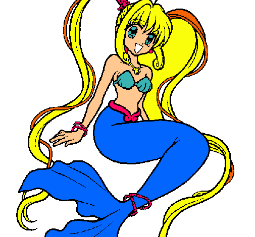 Dibujo Sirena con perlas pintado por andrymar