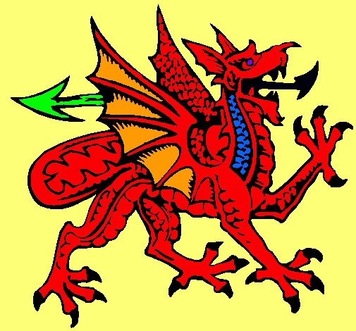 Dibujo Dragón agresivo pintado por abrilsanti