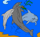 Dibujo Delfines jugando pintado por saraduna