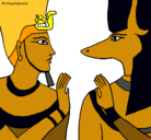 Dibujo Ramsés y Anubis pintado por EricaBenegas
