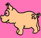 Dibujo Cerdo pintado por cacu