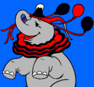 Dibujo Elefante con 3 globos pintado por preciosa