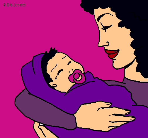 Dibujo Madre con su bebe II pintado por ACsevilla