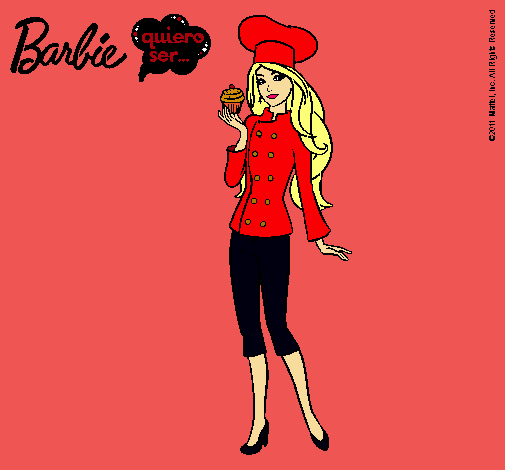Dibujo Barbie de chef pintado por black