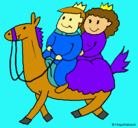 Dibujo Príncipes a caballo pintado por nicole23