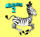 Dibujo Madagascar 2 Marty pintado por gatubela