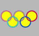 Dibujo Anillas de los juegos olimpícos pintado por AGUCHI