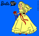 Dibujo Barbie vestida de novia pintado por nuriaguay