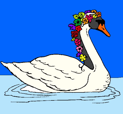 Dibujo Cisne con flores pintado por magaby