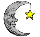 Dibujo Luna y estrella pintado por estela11